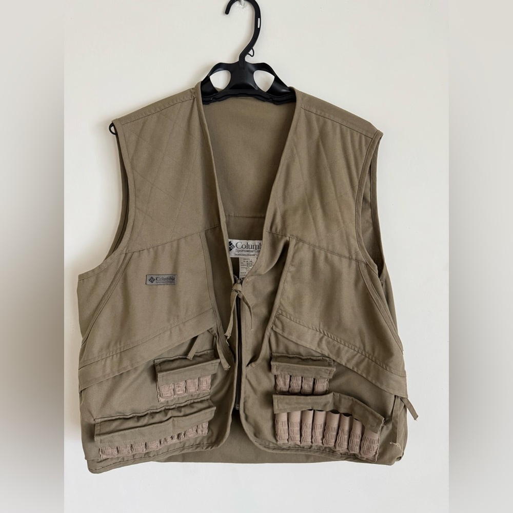 Vintage Columbia Tan Outdoor Hunting Shooting Vest Men’s L